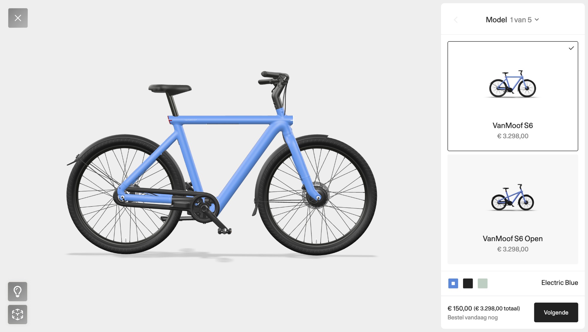 VanMoof step 1, model selection